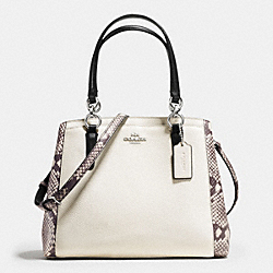 COACH F57557 - MINETTA CROSSBODY WITH SNAKE EMBOSSED LEATHER TRIM SILVER/CHALK MULTI
