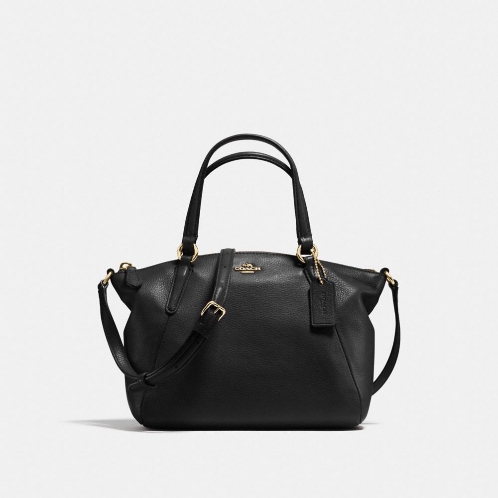 MINI KELSEY SATCHEL IN PEBBLE LEATHER - IMITATION GOLD/BLACK - COACH F57563