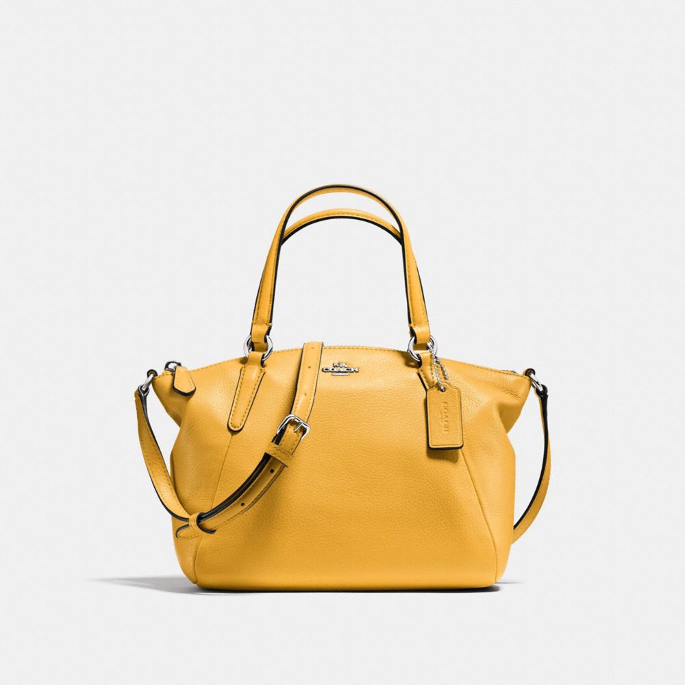 MINI KELSEY SATCHEL IN PEBBLE LEATHER - f57563 - SILVER/BANANA