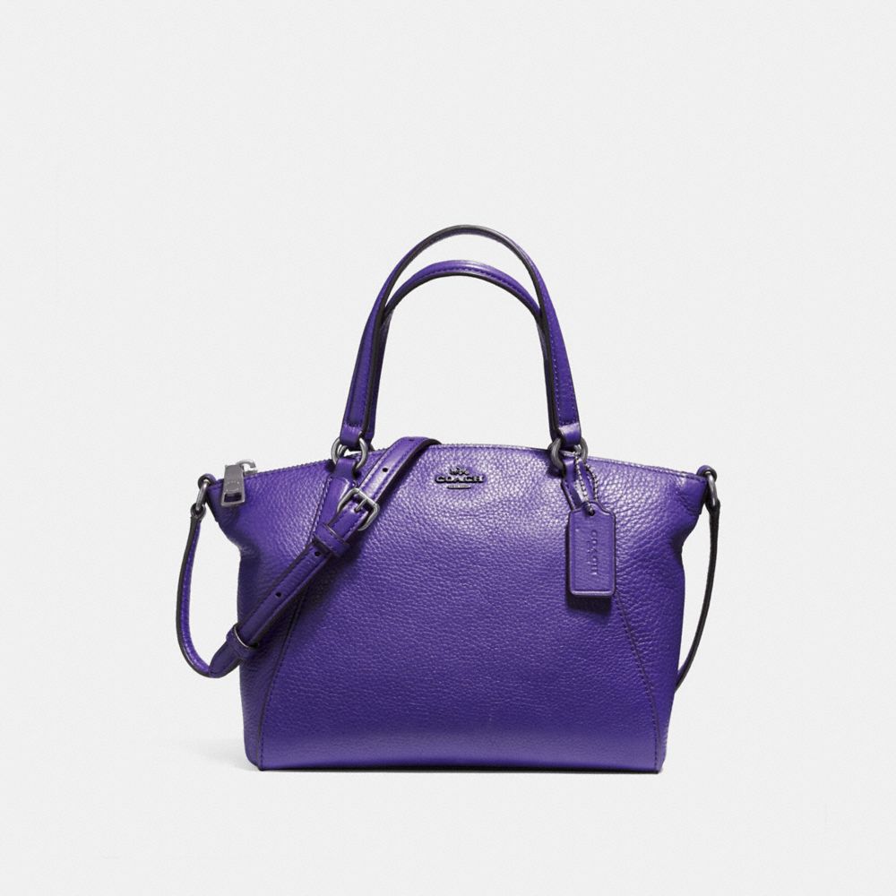 COACH F57563 Mini Kelsey Satchel In Pebble Leather SILVER/PURPLE