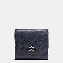 COACH F57584 - SMALL WALLET IN CROSSGRAIN LEATHER IMITATION GOLD/MIDNIGHT
