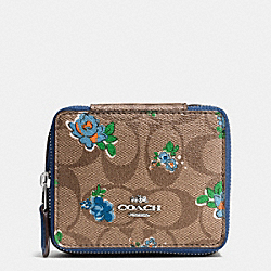 COACH F57589 Jewelry Box In Floral Logo Print SILVER/KHAKI BLUE MULTI