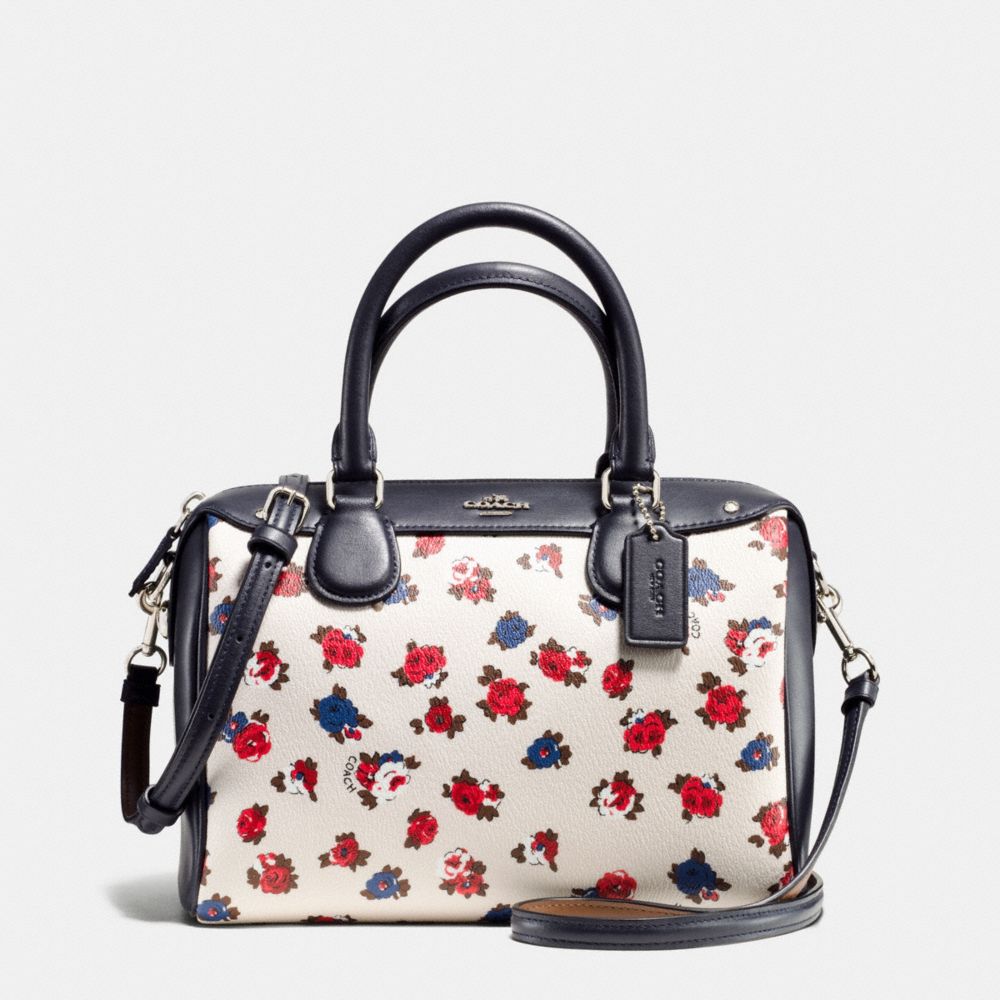 COACH F57627 - MINI BENNETT SATCHEL IN TEA ROSE FLORAL PRINT COATED CANVAS SILVER/CHALK MULTI