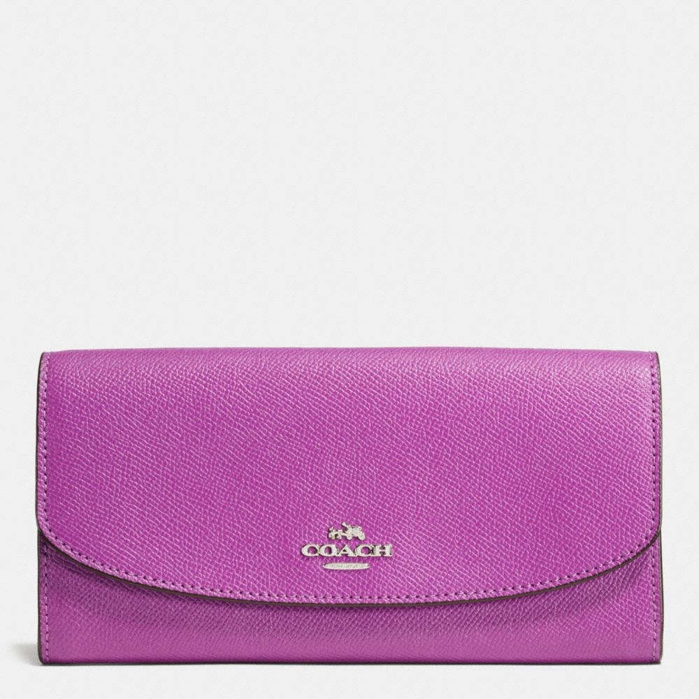 SLIM ENVELOPE WALLET IN ROSE MEADOW FLORAL PRINT LEATHER - SILVER/HYACINTH MULTI - COACH F57644