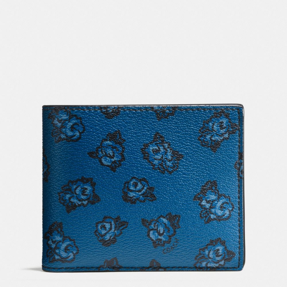 COACH f57654 3-IN-1 WALLET IN FLORAL PRINT COATED CANVAS DENIM FLORAL