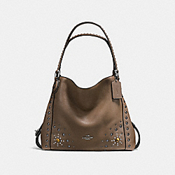 EDIE SHOULDER BAG 31 WITH WESTERN RIVETS - f57660 - Fatigue/Dark Gunmetal