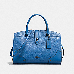 MERCER SATCHEL 30 IN MIXED LEATHERS - DARK GUNMETAL/LAPIS - COACH F57690