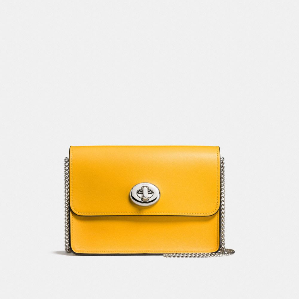 COACH f57714 BOWERY CROSSBODY SILVER/YELLOW