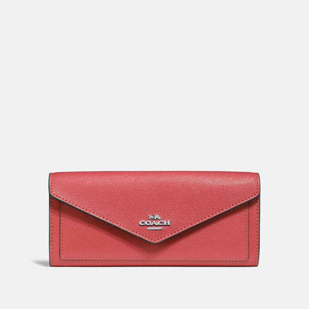 COACH SOFT WALLET - WASHED RED/DARK GUNMETAL - F57715