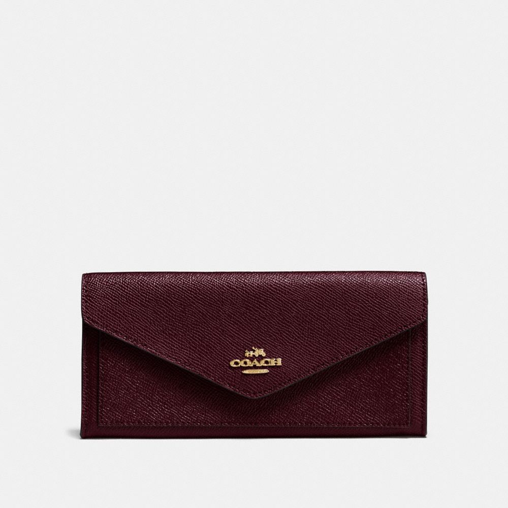 COACH SOFT WALLET - LI/OXBLOOD - F57715