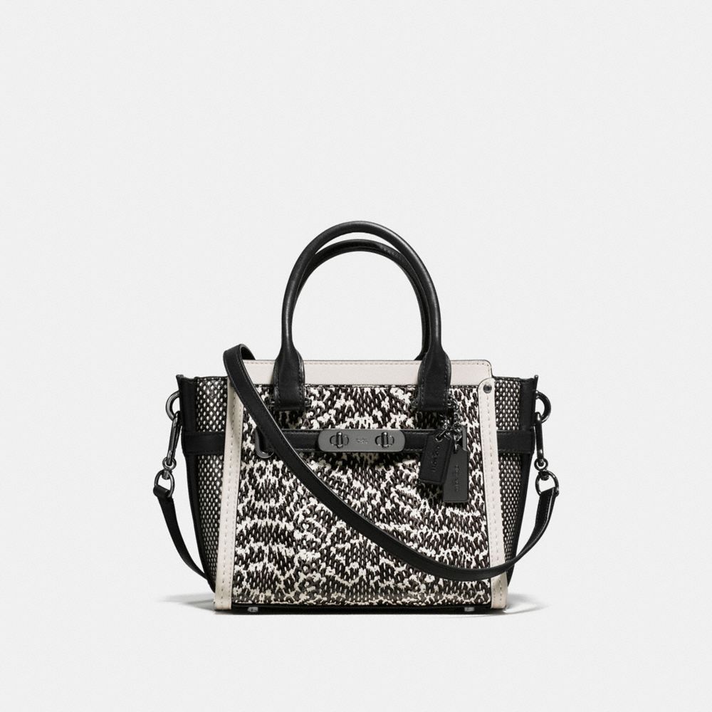 COACH SWAGGER 21 IN SNAKE - DARK GUNMETAL/CHALK - COACH F57748