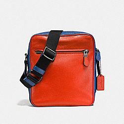 METROPOLITAN FLIGHT BAG IN COLORBLOCK - F57771 - TERRACOTA/INDIGO/BLACK ANTIQUE NICKEL