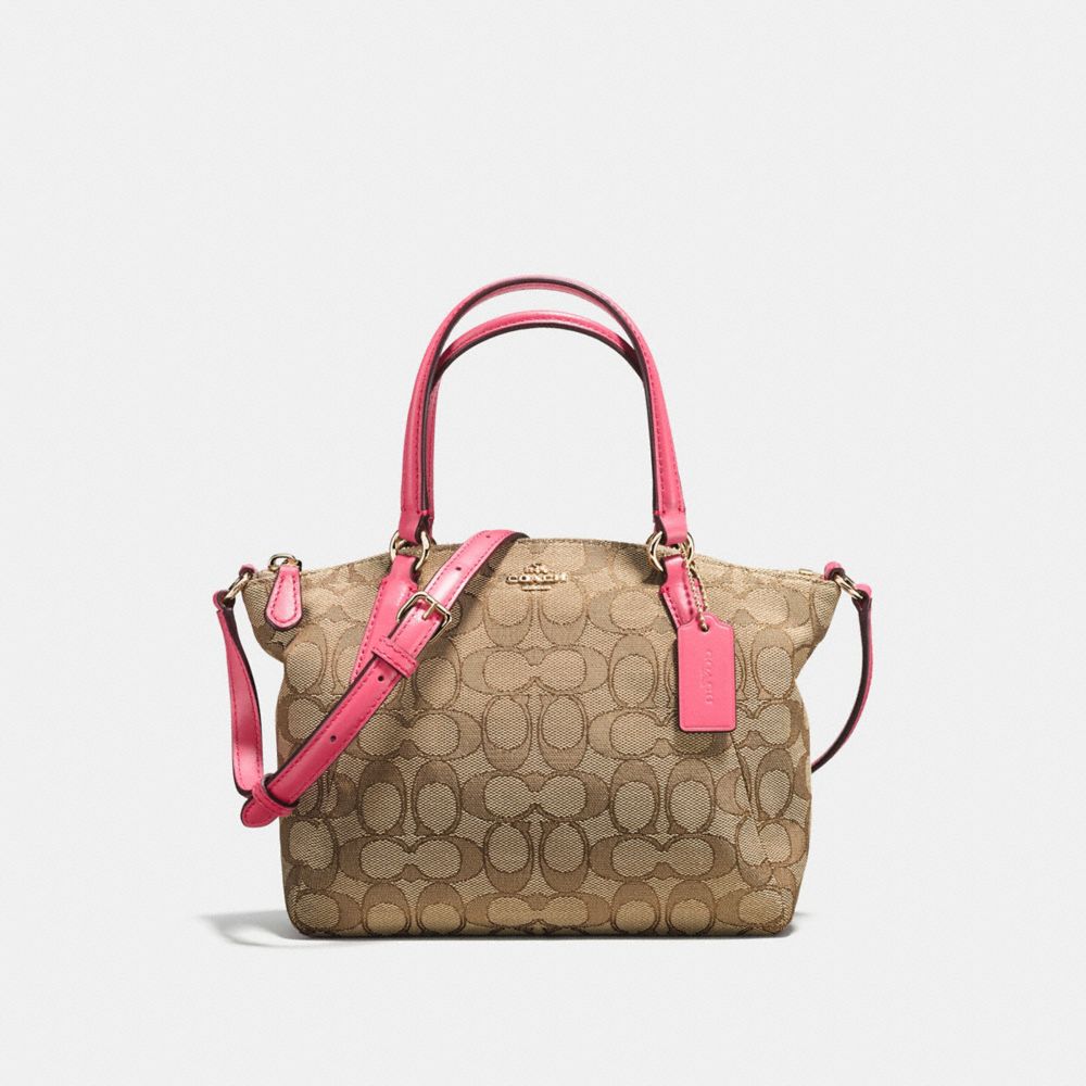 COACH F57830 - MINI KELSEY SATCHEL IN OUTLINE SIGNATURE IMITATION GOLD/KHAKI STRAWBERRY