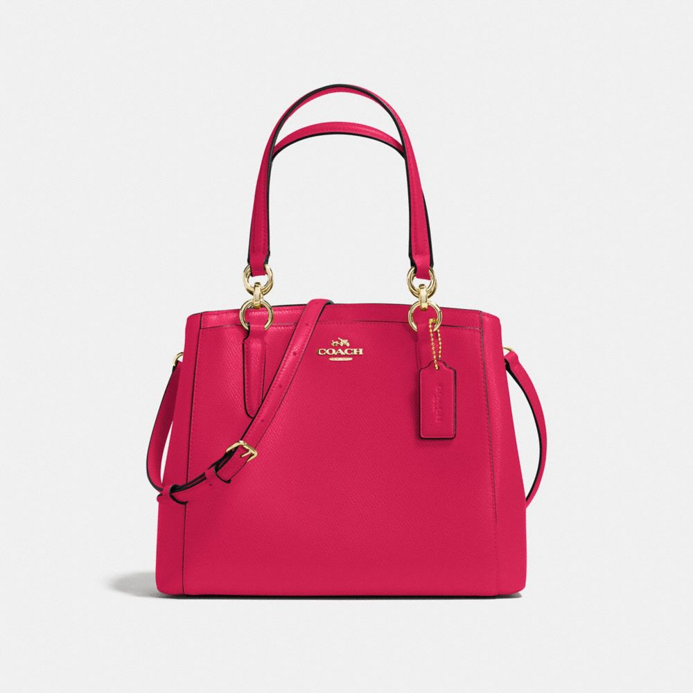 MINETTA CROSSBODY IN CROSSGRAIN LEATHER - f57847 - IMITATION GOLD/BRIGHT PINK