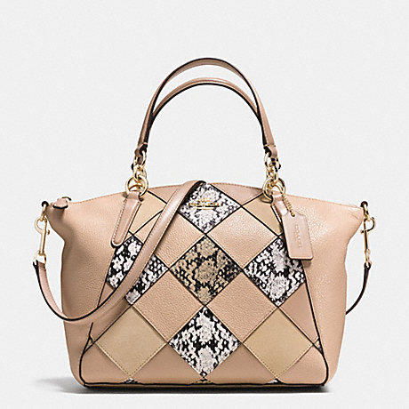 COACH F57849 SMALL KELSEY SATCHEL IN SNAKE EMBOSSED PATCHWORK IMITATION-GOLD/BEECHWOOD-MULTI