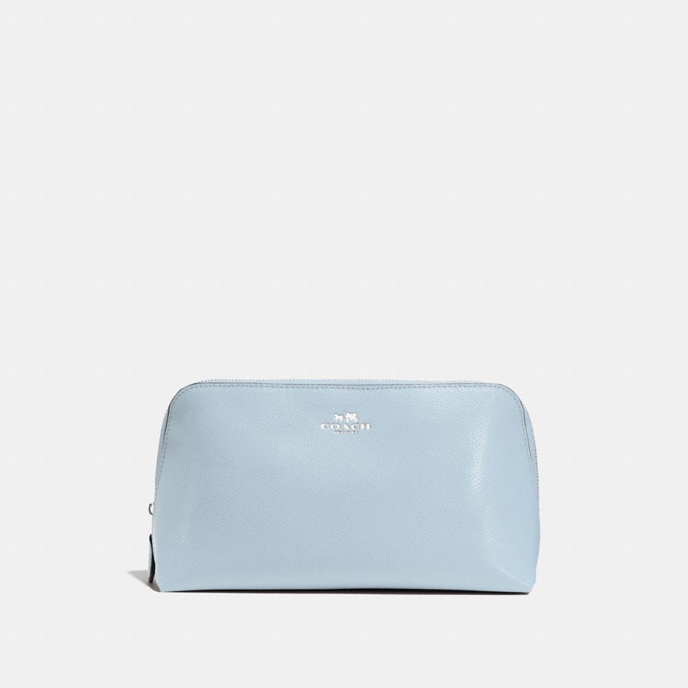 COACH f57856 COSMETIC CASE 22 SILVER/PALE BLUE