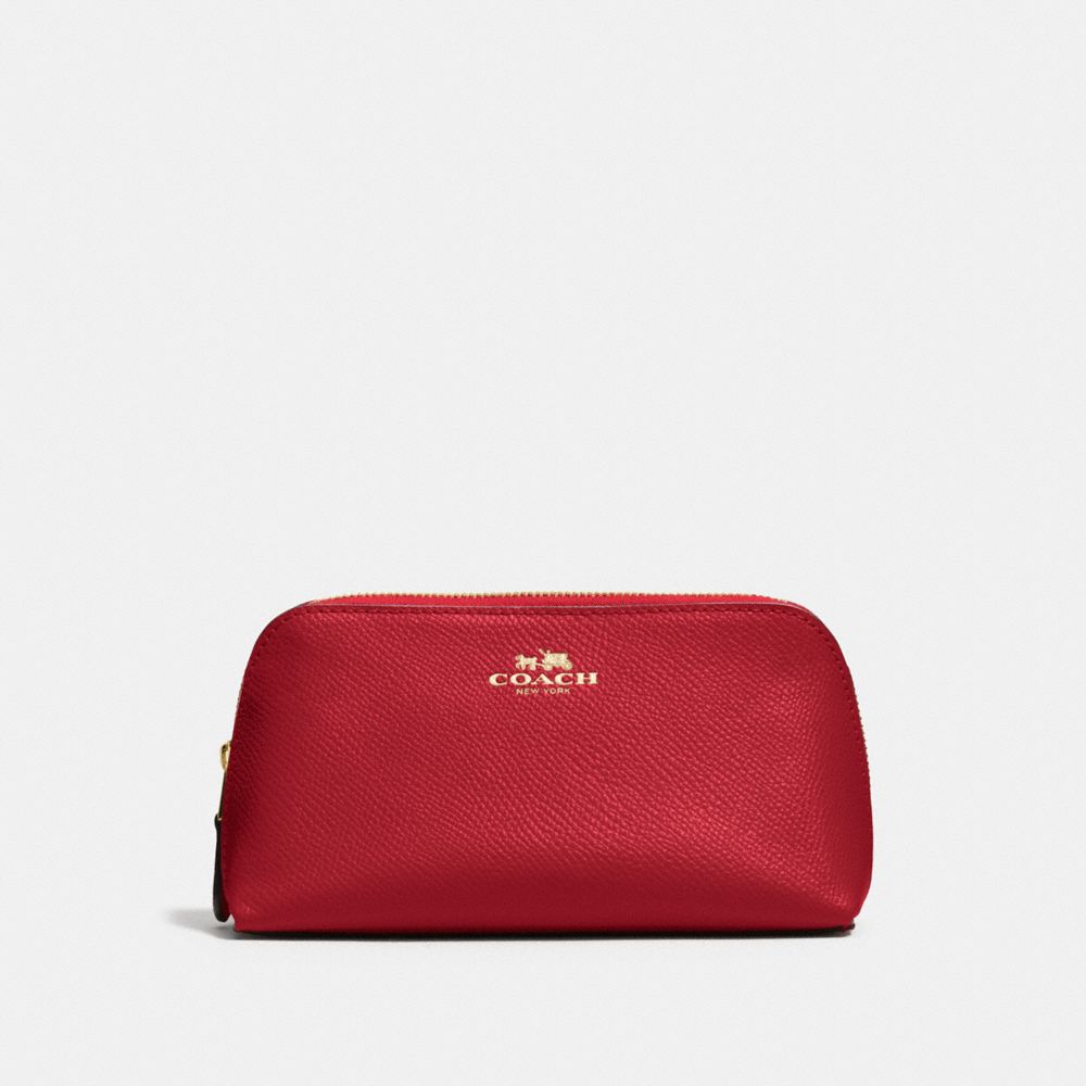 COSMETIC CASE 17 - LIGHT GOLD/TRUE RED - COACH F57857