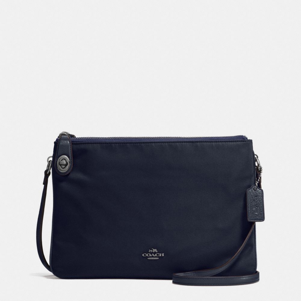 NYLON CROSSBODY - f57899 - ANTIQUE NICKEL/MIDNIGHT