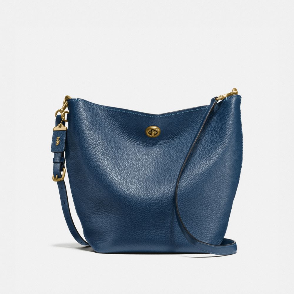 DUFFLE SHOULDER BAG - f58019 - DARK DENIM/OLD BRASS