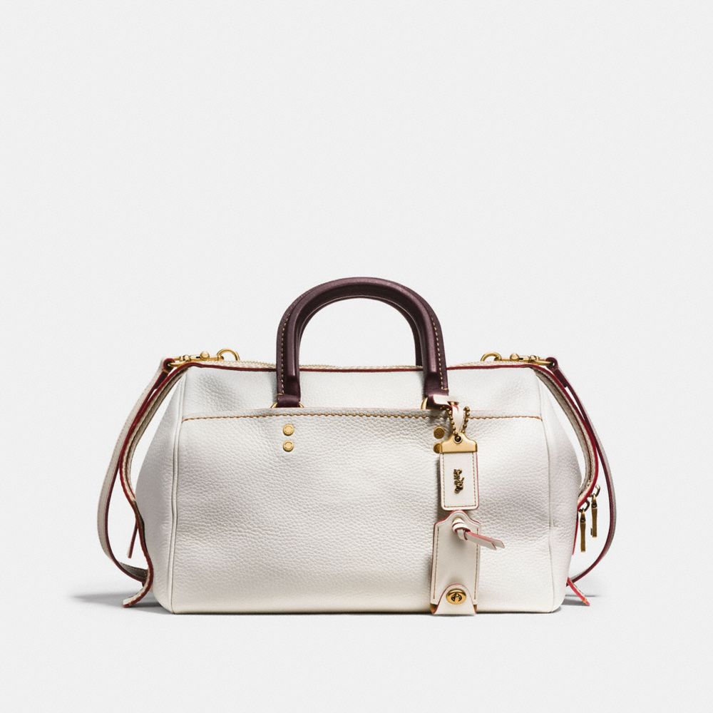ROGUE SATCHEL IN GLOVETANNED PEBBLE LEATHER - COACH f58023 - OLD  BRASS/CHALK