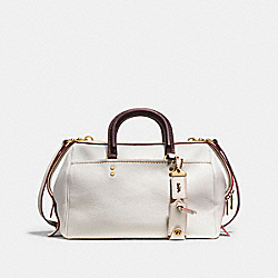 ROGUE SATCHEL IN GLOVETANNED PEBBLE LEATHER - f58023 - OLD BRASS/CHALK