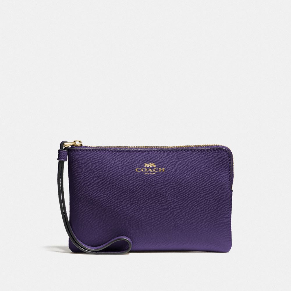 CORNER ZIP WRISTLET - DARK PURPLE/IMITATION GOLD - COACH F58032