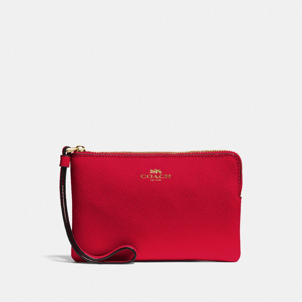 COACH CORNER ZIP WRISTLET - IM/BRIGHT RED - F58032