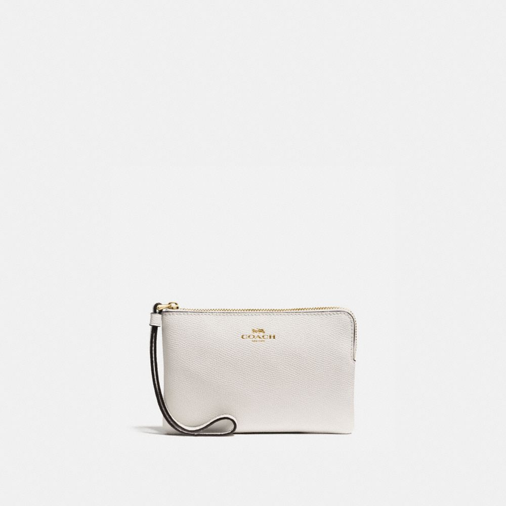 COACH F58032 - CORNER ZIP WRISTLET CHALK/LIGHT GOLD