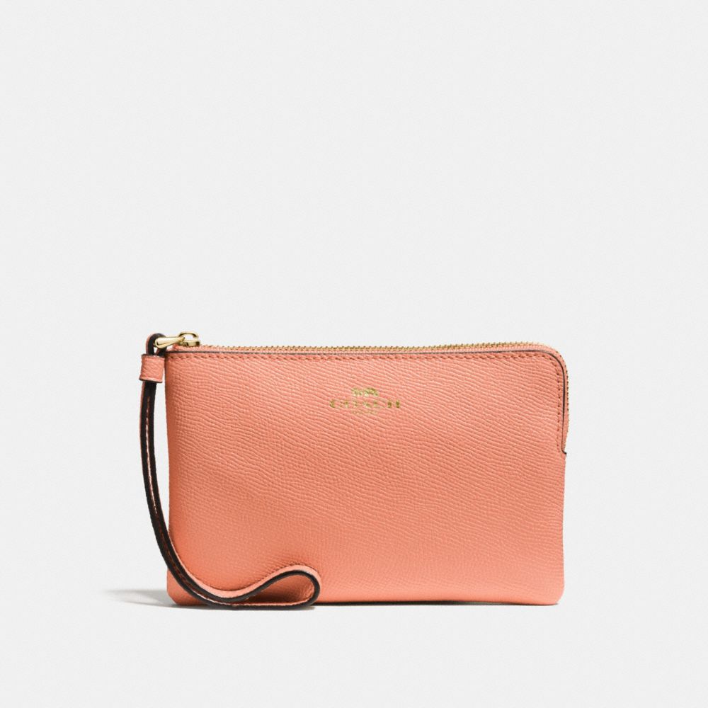 COACH F58032 CORNER ZIP WRISTLET SUNRISE/LIGHT-GOLD