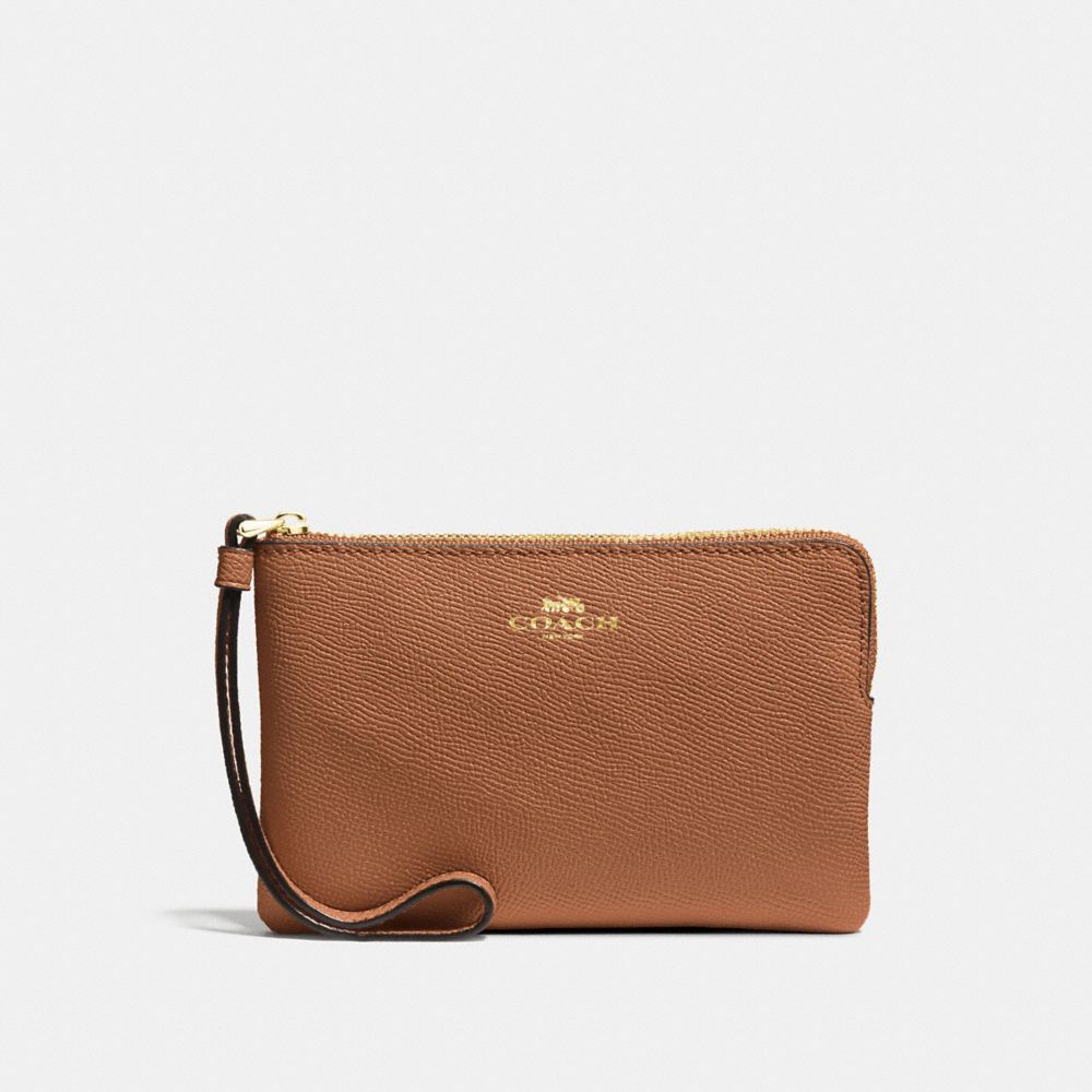 CORNER ZIP WRISTLET - LIGHT SADDLE/LIGHT GOLD - COACH F58032