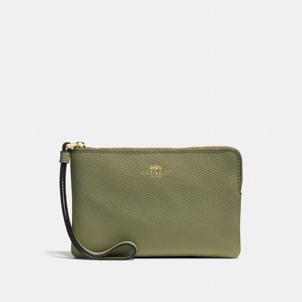 CORNER ZIP WRISTLET - LIGHT CLOVER/IMITATION GOLD - COACH F58032