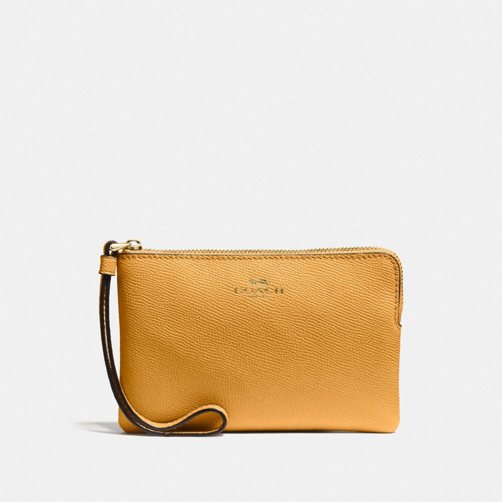 COACH F58032 - CORNER ZIP WRISTLET MUSTARD YELLOW/GOLD