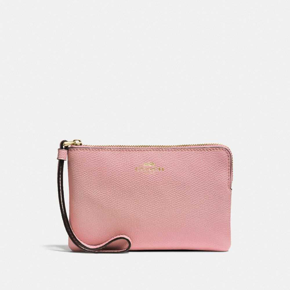 COACH F58032 CORNER ZIP WRISTLET IM/PINK-PETAL