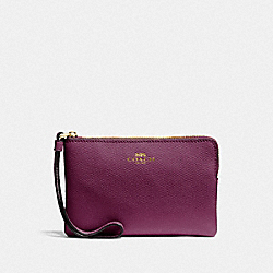 COACH F58032 - CORNER ZIP WRISTLET IM/DARK BERRY