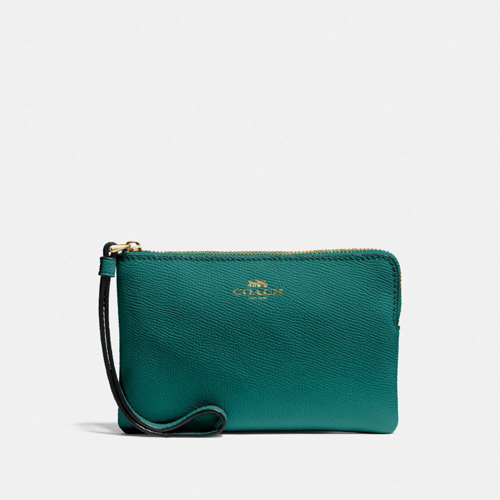 COACH F58032 Corner Zip Wristlet IM/VIRIDIAN