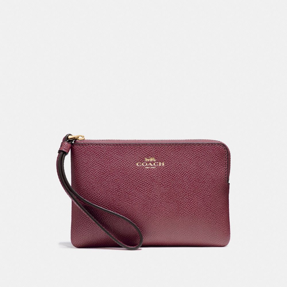 CORNER ZIP WRISTLET - F58032 - WINE/IMITATION GOLD