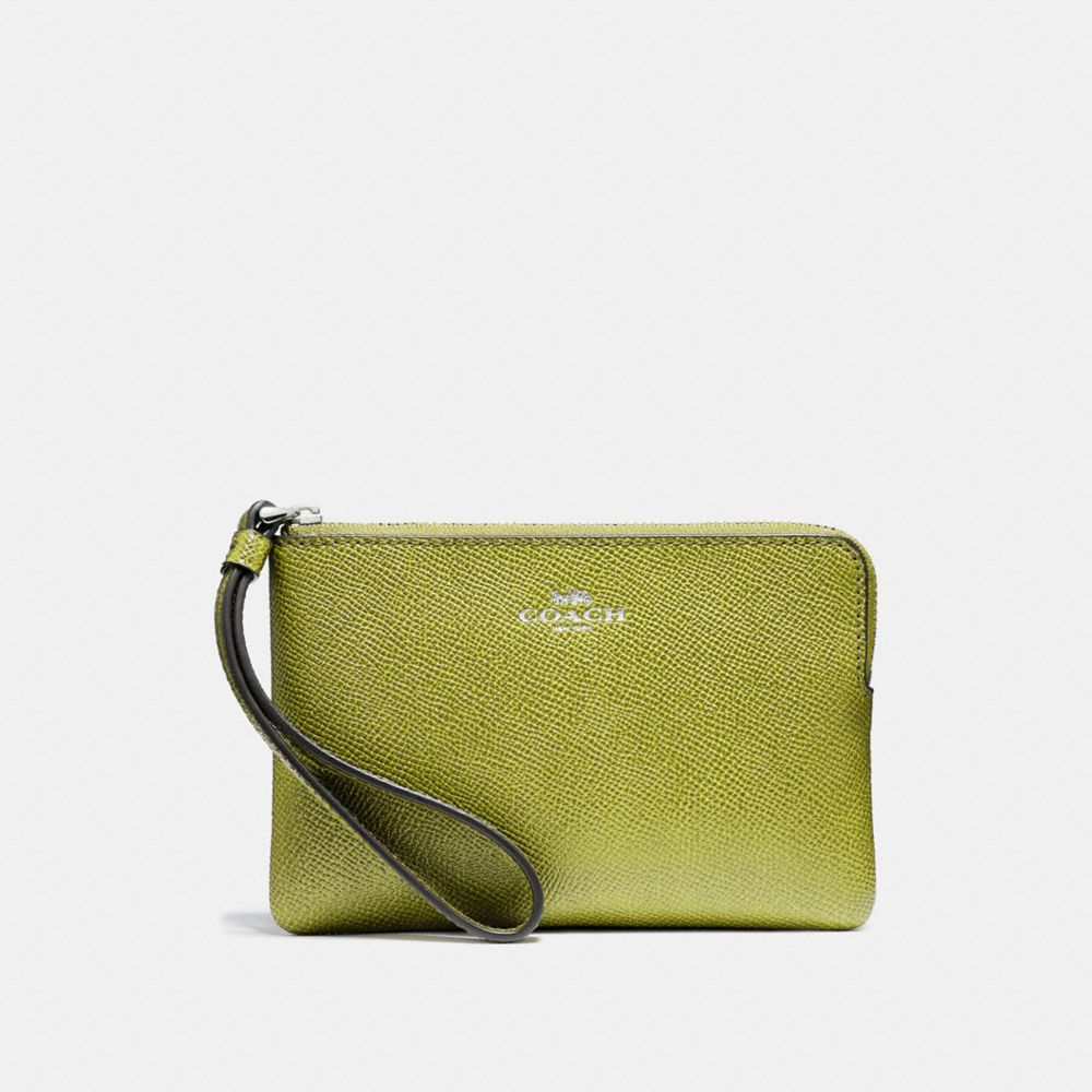 COACH CORNER ZIP WRISTLET - CHARTEUSE/BLACK ANTIQUE NICKEL - f58032