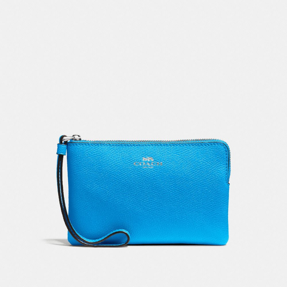 COACH F58032 - CORNER ZIP WRISTLET BRIGHT BLUE/SILVER