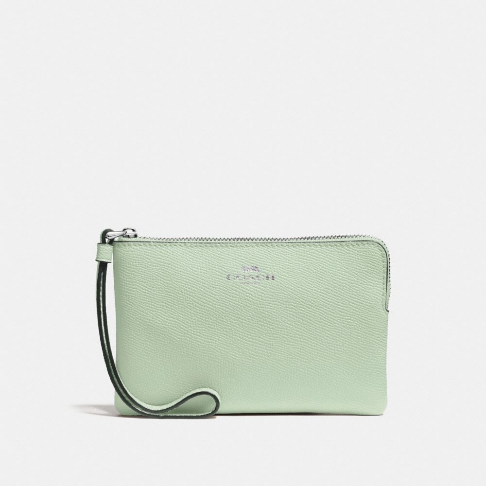 CORNER ZIP WRISTLET - PALE GREEN/SILVER - COACH F58032