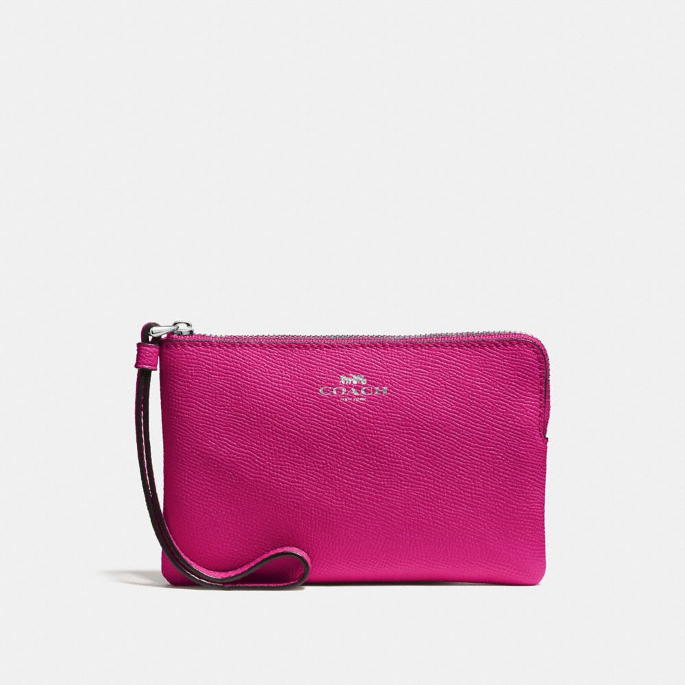 CORNER ZIP WRISTLET - CERISE/SILVER - COACH F58032