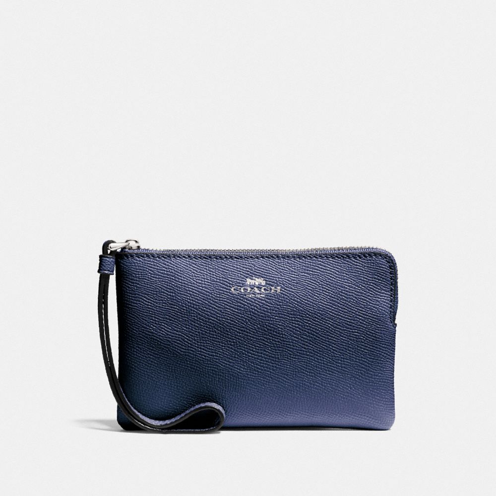 COACH F58032 - CORNER ZIP WRISTLET SV/METALLIC BLUE