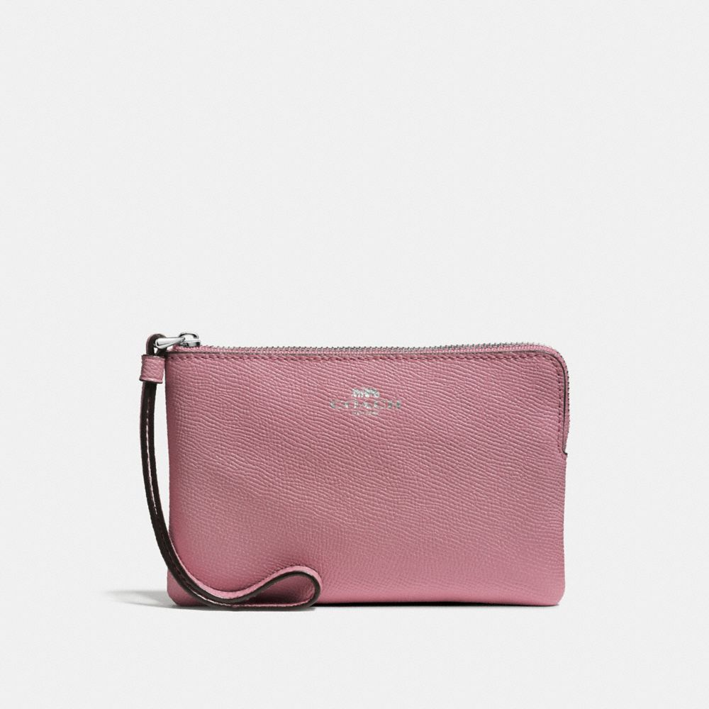 CORNER ZIP WRISTLET - f58032 - SILVER/DUSTY ROSE