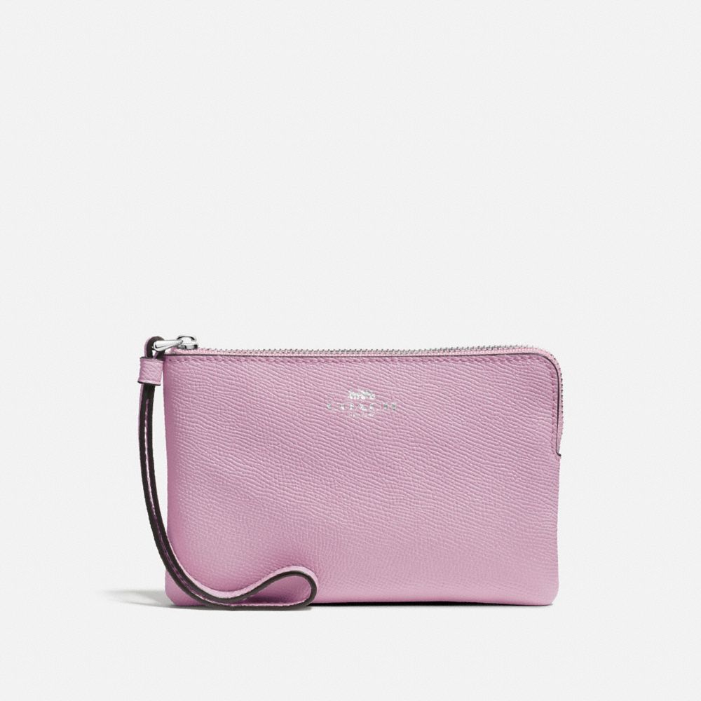 COACH F58032 CORNER ZIP WRISTLET LILAC/SILVER