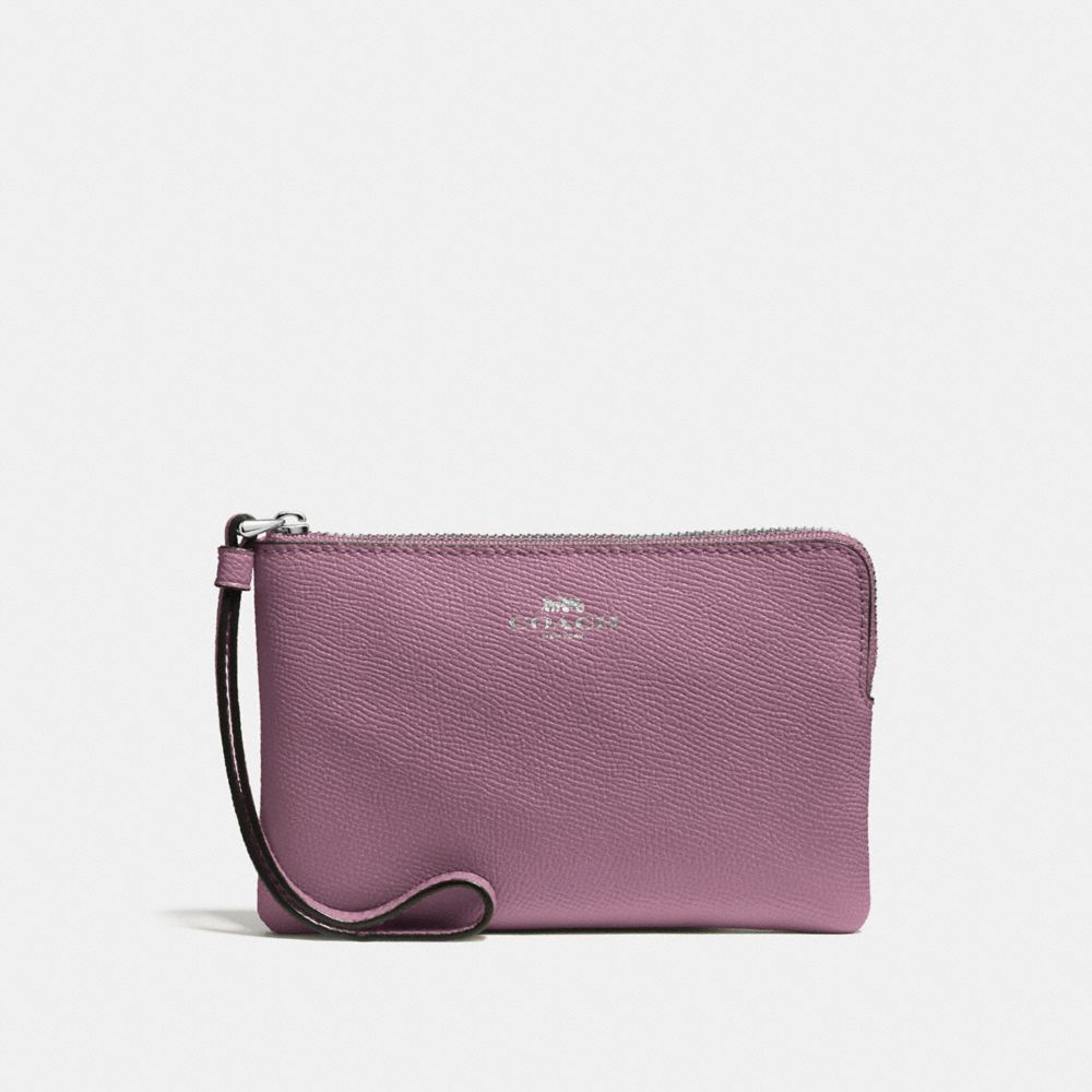 COACH F58032 CORNER ZIP WRISTLET AZALEA/SILVER