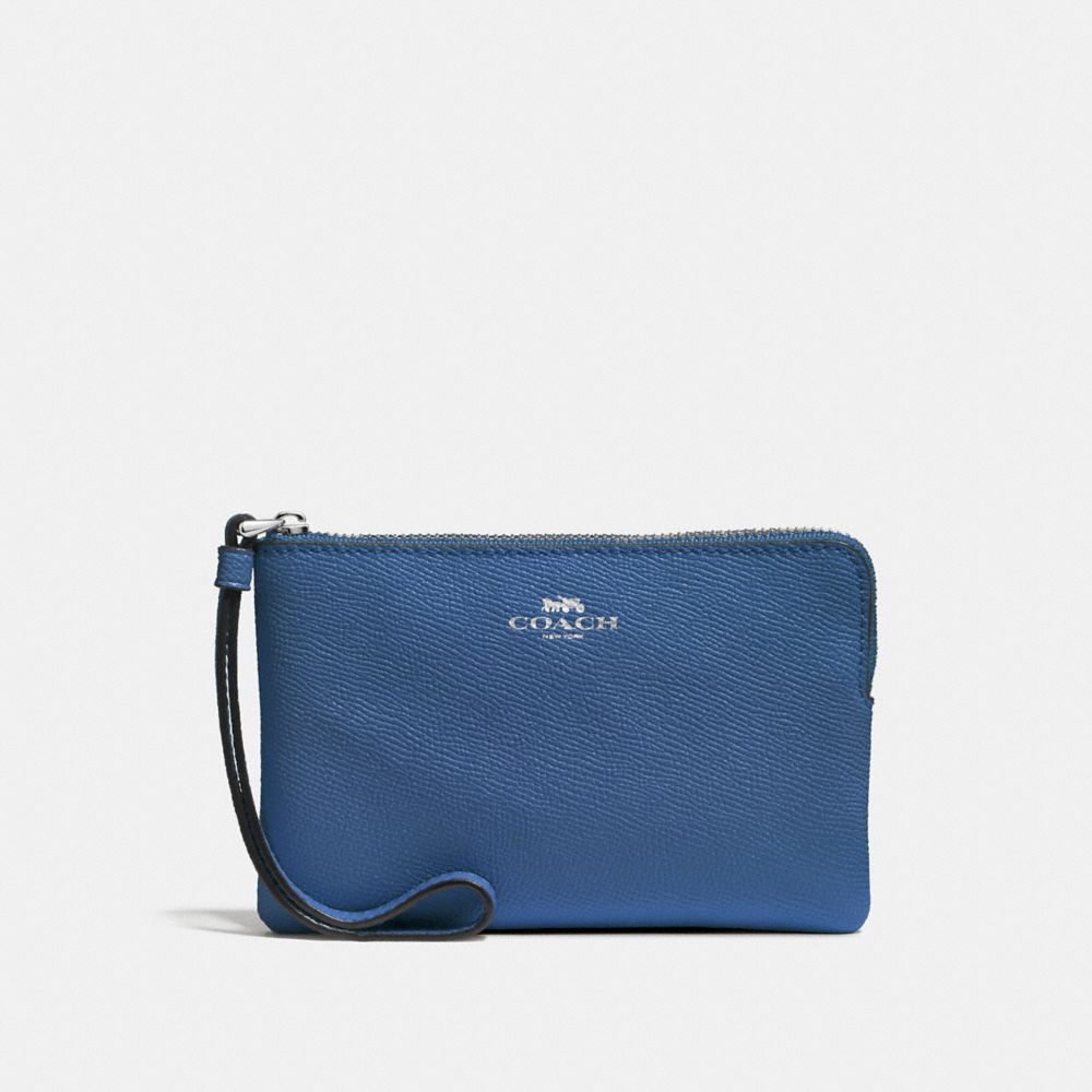 CORNER ZIP WRISTLET - DARK PERIWINKLE/SILVER - COACH F58032