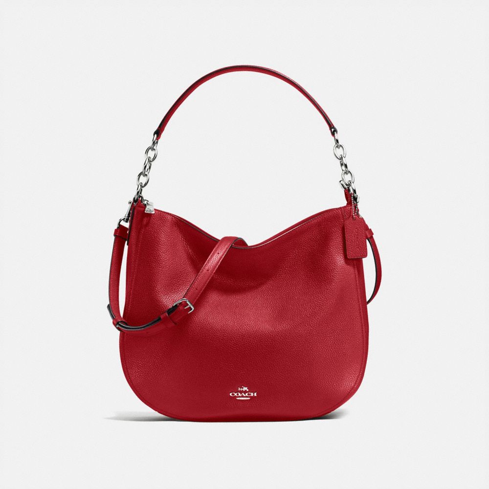 COACH F58036 - CHELSEA HOBO 32 RED CURRANT/SILVER