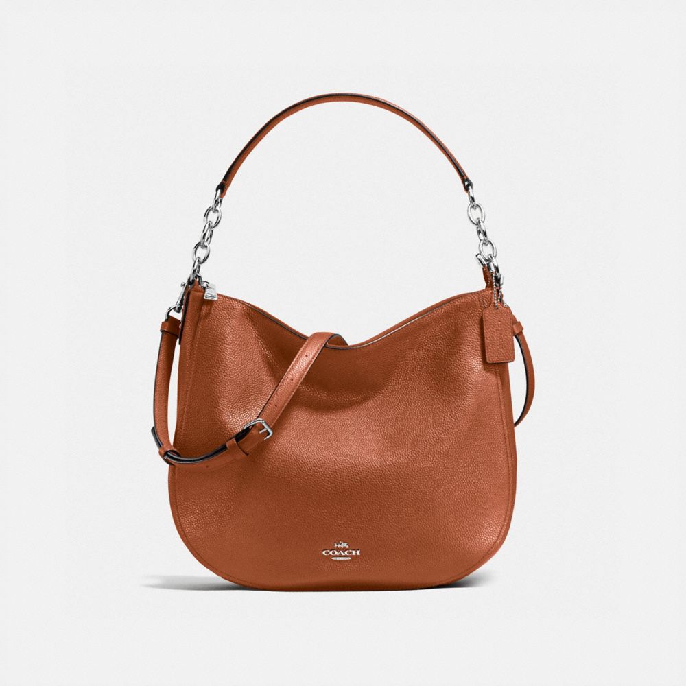 COACH CHELSEA HOBO 32 - SILVER/SADDLE - F58036