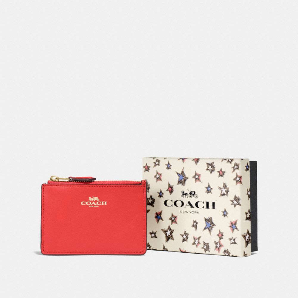 BOXED MINI SKINNY ID CASE - F58037 - LI/DEEP CORAL