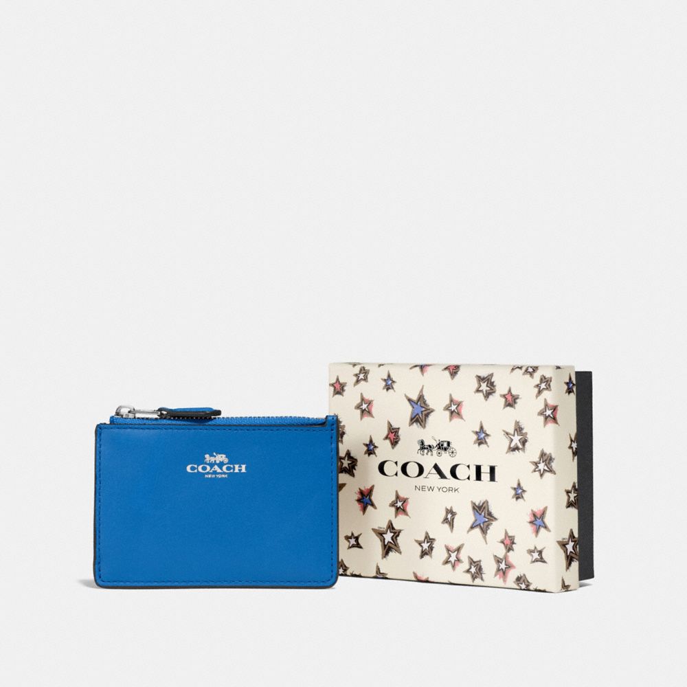 COACH F58037 BOXED MINI SKINNY ID CASE SV/LAPIS