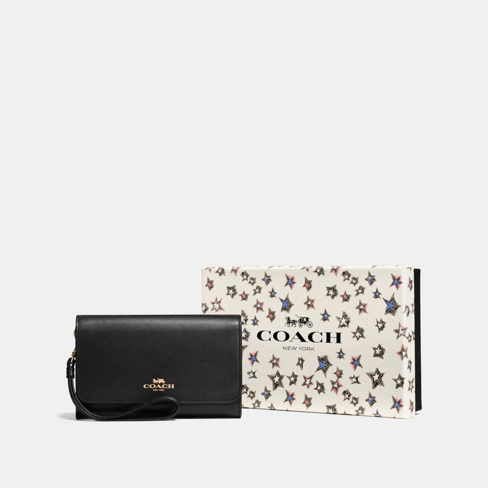 BOXED PHONE CLUTCH - LI/BLACK - COACH F58039